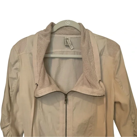NWT XCVI Women's Medium Utility Lightweight Sand Ivory Mesh Jacket - Picture 4 of 8